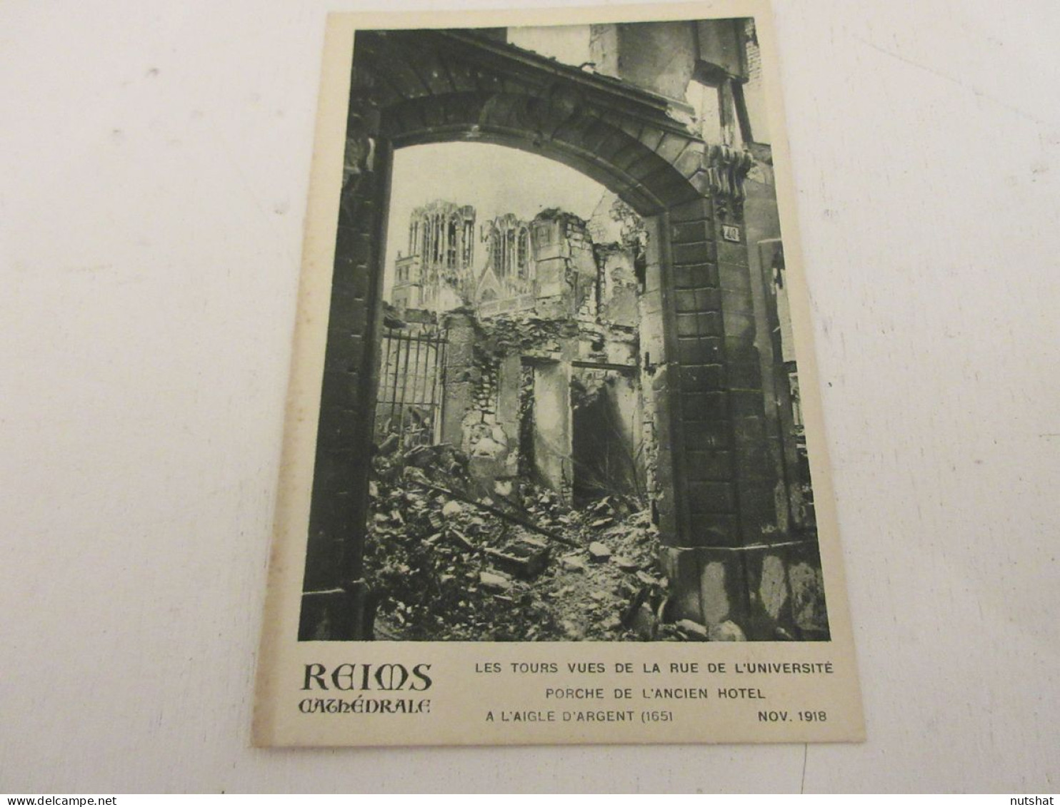 CP CARTE POSTALE MARNE 51 CATHEDRALE De REIMS ANCIEN HOTEL A L'AIGLE D'ARGENT    - Reims