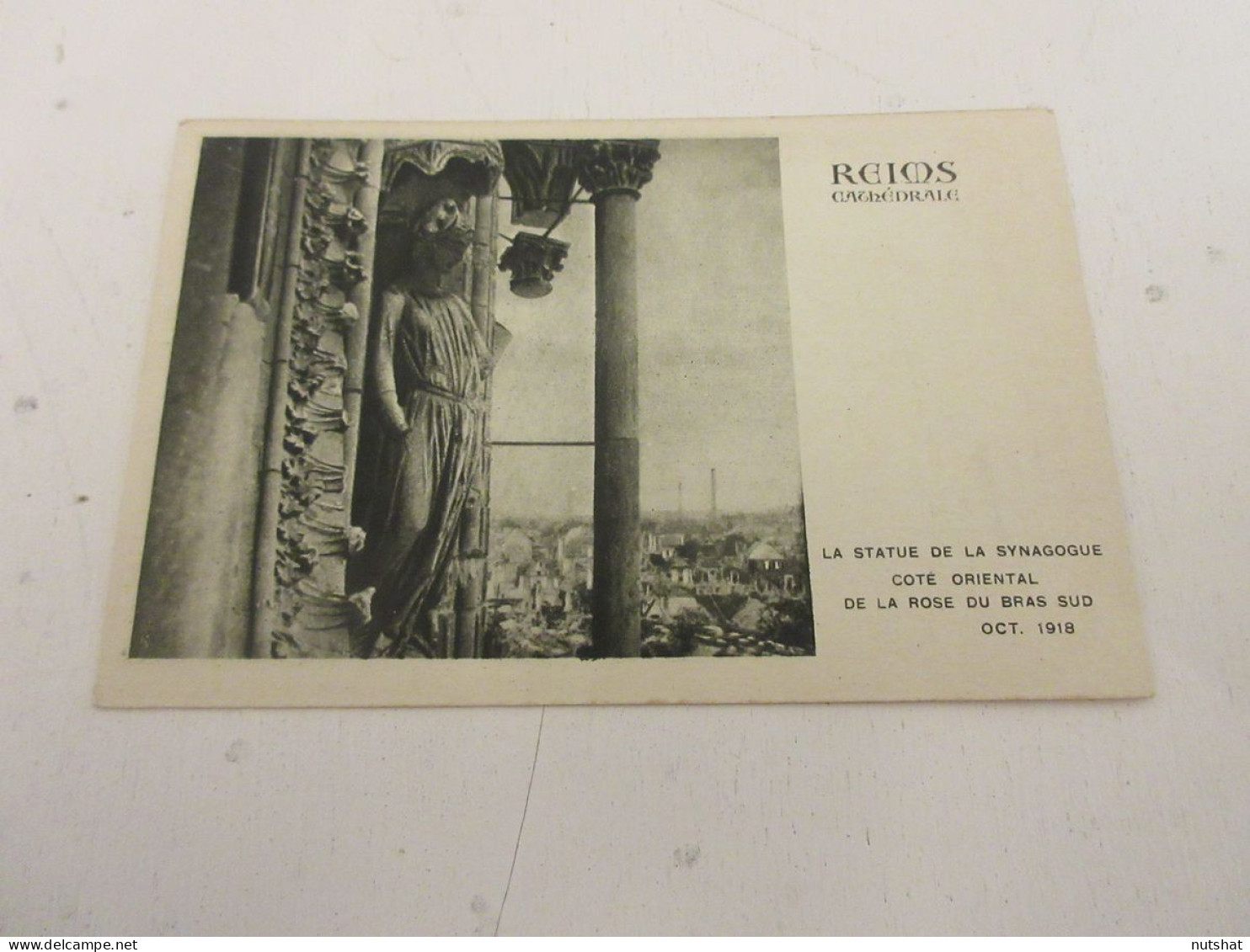 CP CARTE POSTALE MARNE 24 CATHEDRALE De REIMS STATUE De La SYNAGOGUE En 10.1918  - Reims