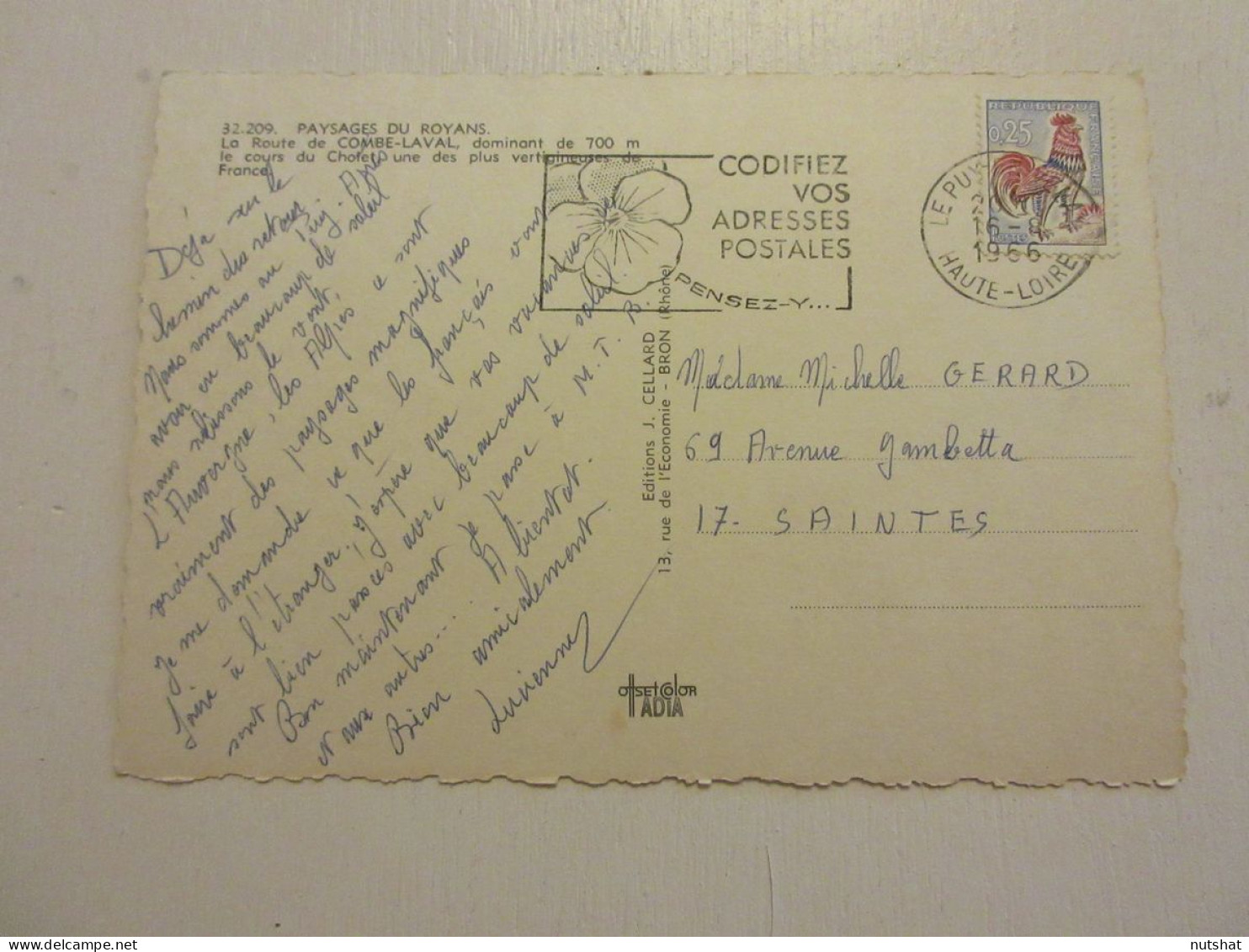 CP CARTE POSTALE ISERE ROYANS La ROUTE De COMBE-LAVAL - Ecrite En 1966           - Altri & Non Classificati