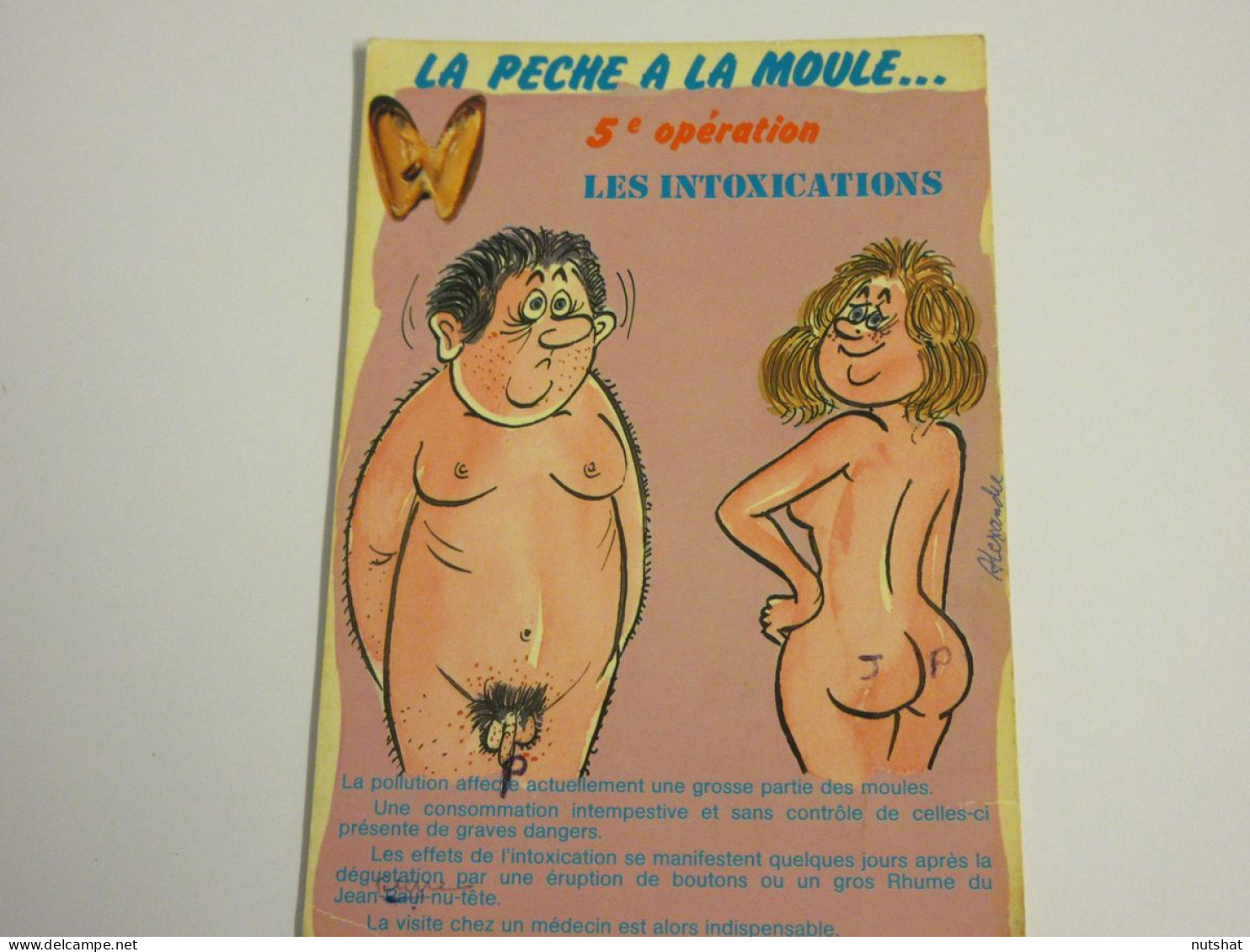 CP CARTE POSTALE HUMOUR La PECHE A La MOULE Les INTOXICATIONS - Ecrite           - Humor