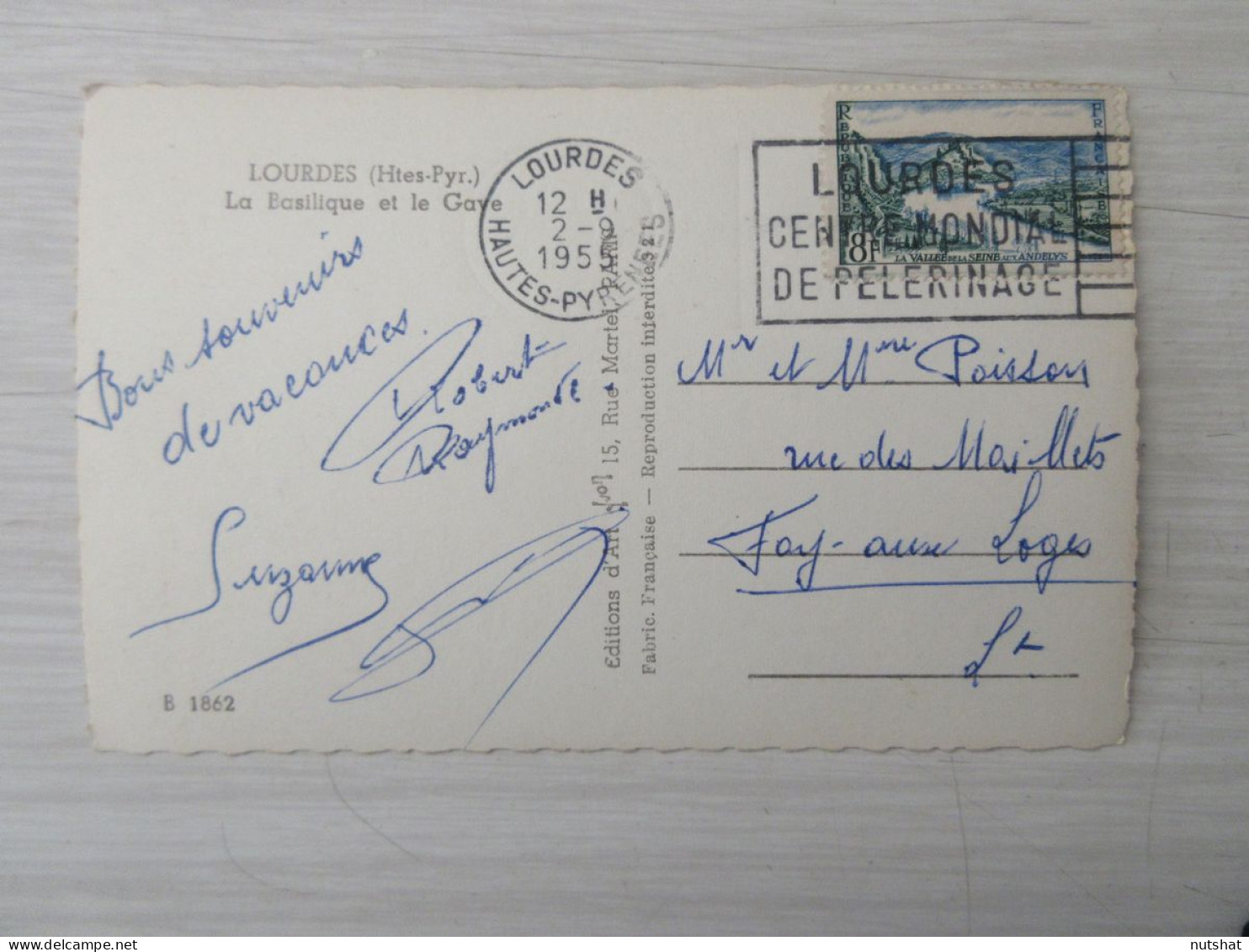 CP CARTE POSTALE HAUTES PYRENEES LOURDES La BASILIQUE Et Le GAVE Ecrite En 1955  - Lourdes