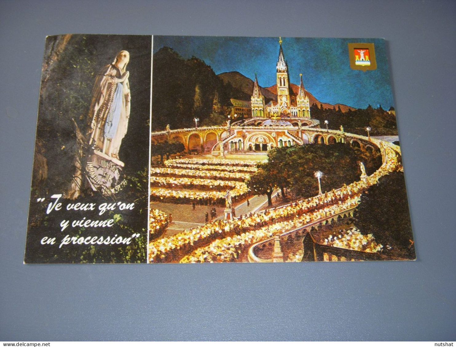 CP CARTE POSTALE HAUTES PYRENEES LOURDES La BASILIQUE ILLUMINEE La PROCESSION    - Lourdes