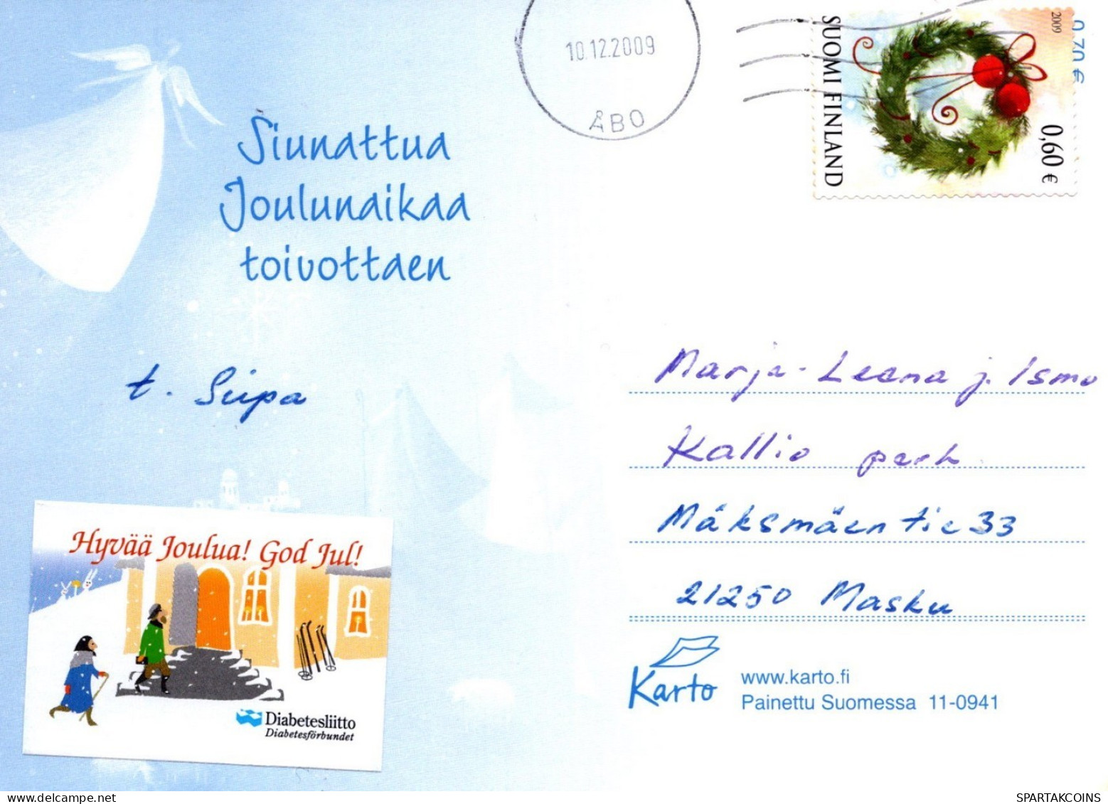 ÁNGEL NAVIDAD Vintage Tarjeta Postal CPSM #PAH821.ES - Engel