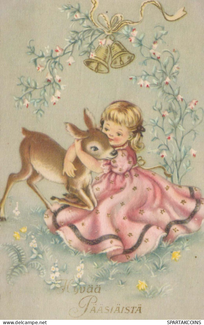 OSTERN KINDER EI Vintage Ansichtskarte Postkarte CPA #PKE372.DE - Easter