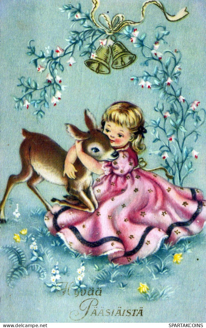 OSTERN KINDER EI Vintage Ansichtskarte Postkarte CPA #PKE372.DE - Easter