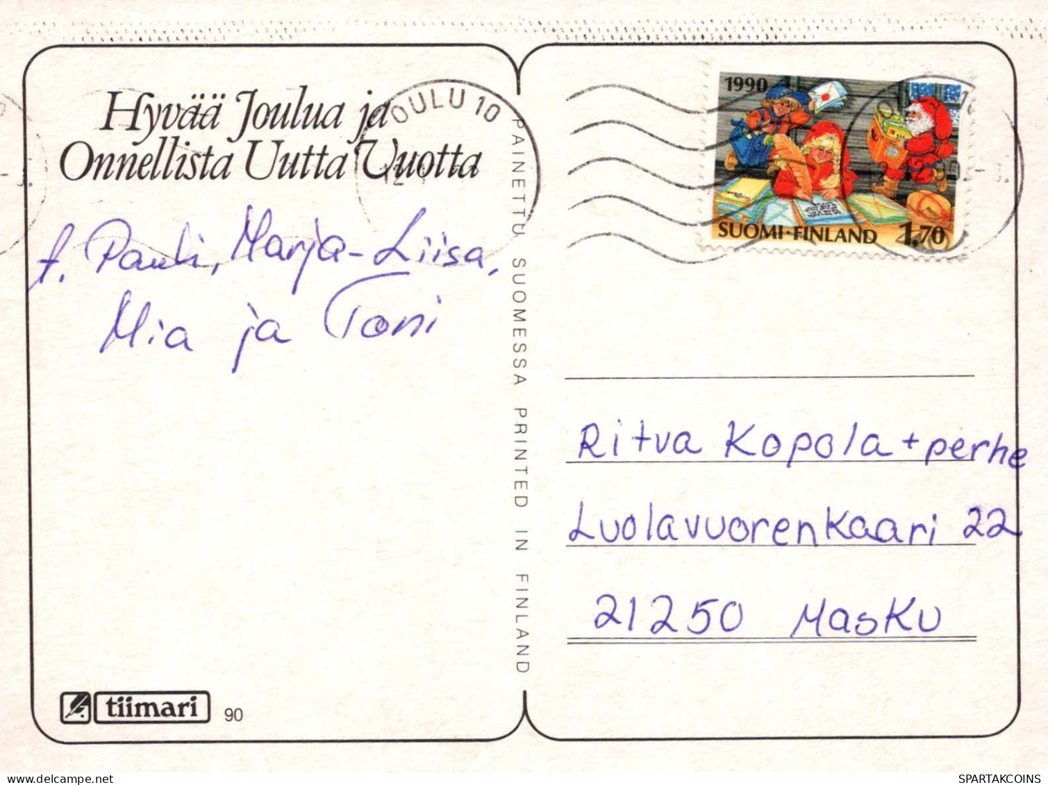 WEIHNACHTSMANN SANTA CLAUS Neujahr Weihnachten Vintage Ansichtskarte Postkarte CPSMPF #PKG287.DE - Santa Claus