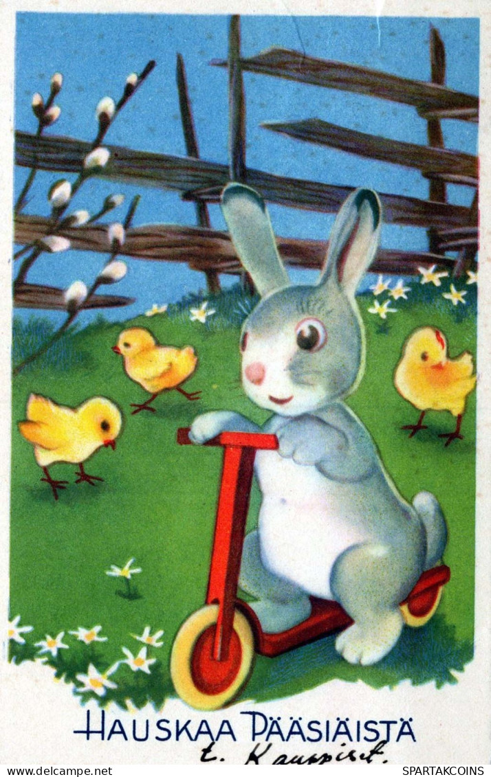 OSTERN KANINCHEN Vintage Ansichtskarte Postkarte CPA #PKE309.DE - Pâques