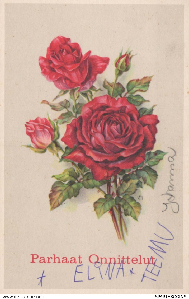 FLOWERS Vintage Ansichtskarte Postkarte CPA #PKE623.DE - Blumen