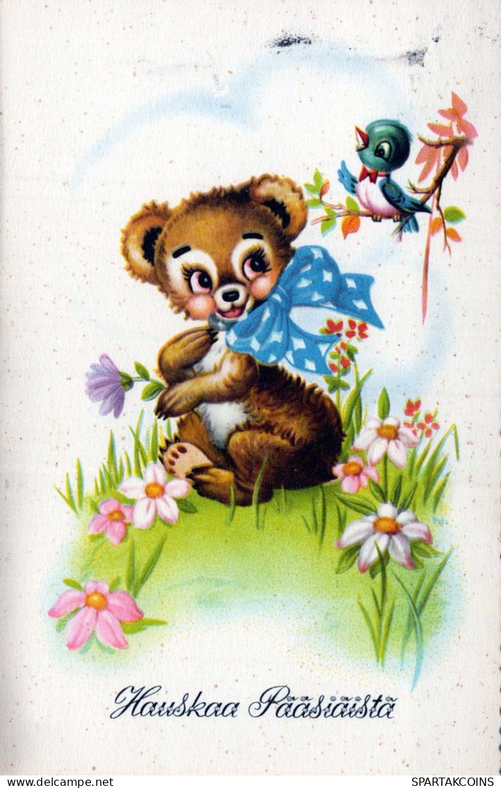 OSTERN FLOWERS Vintage Ansichtskarte Postkarte CPA #PKE183.DE - Easter