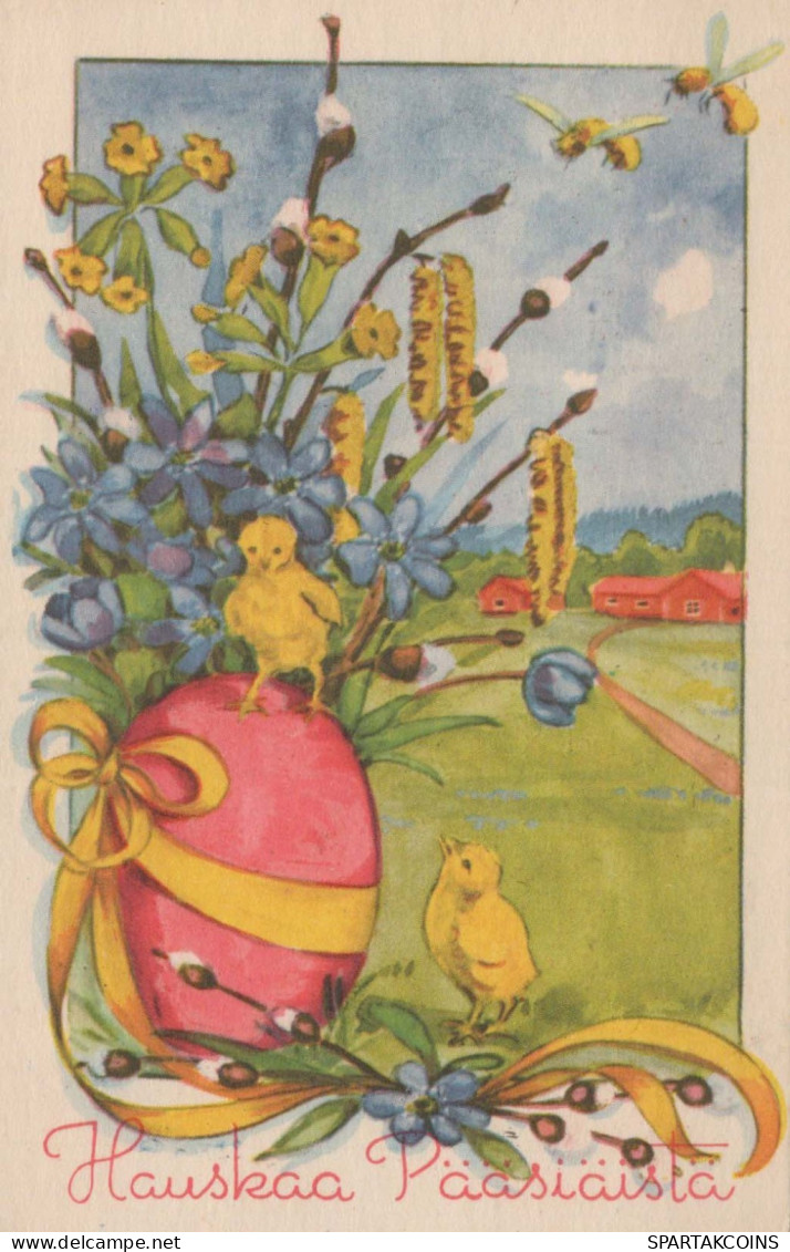 OSTERN HUHN EI Vintage Ansichtskarte Postkarte CPA #PKE118.DE - Easter