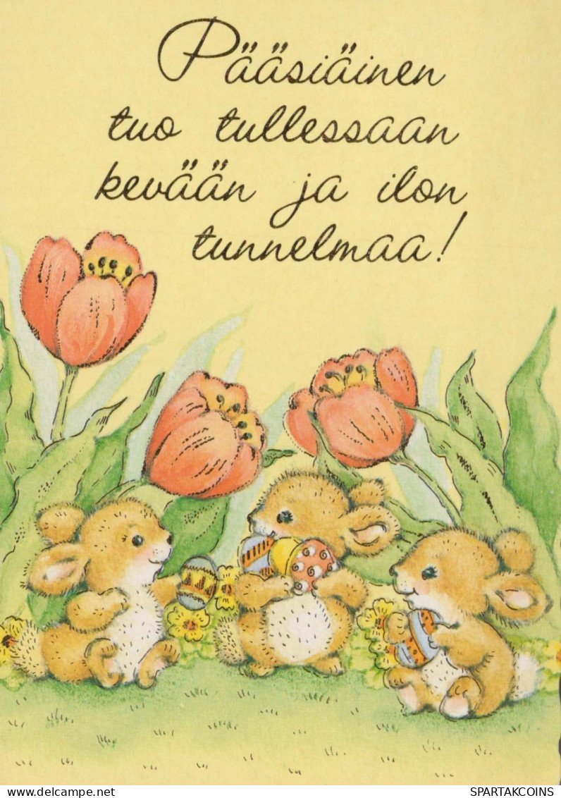 OSTERN KANINCHEN Vintage Ansichtskarte Postkarte CPSM #PBO549.DE - Easter