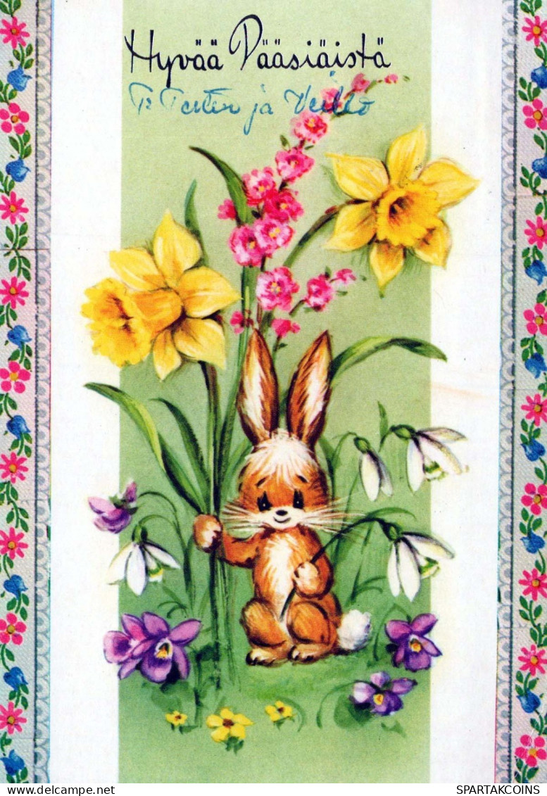 OSTERN KANINCHEN Vintage Ansichtskarte Postkarte CPSM #PBO423.DE - Easter