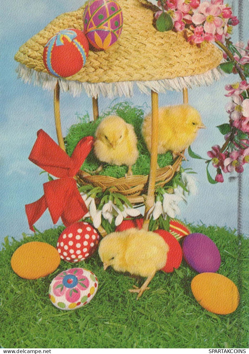 OSTERN HUHN EI Vintage Ansichtskarte Postkarte CPSM #PBO612.DE - Easter