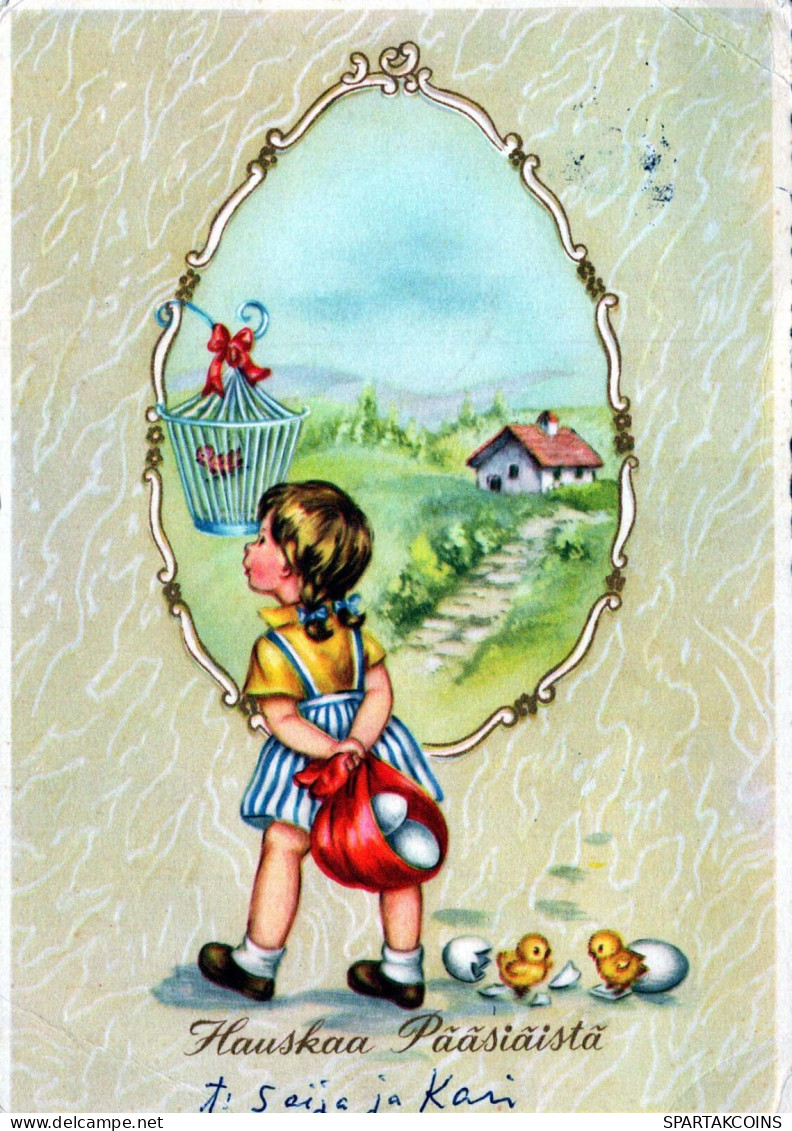 OSTERN KINDER Vintage Ansichtskarte Postkarte CPSM #PBO294.DE - Easter