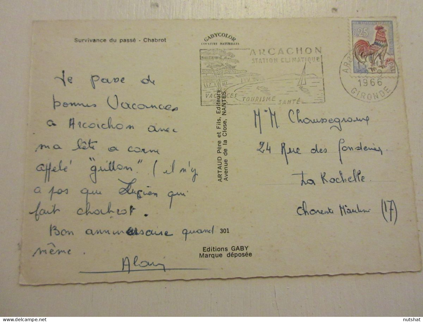 CP CARTE POSTALE SURVIVANCE Du PASSE : CHABROT - Ecrite En 1966                  - Recipes (cooking)