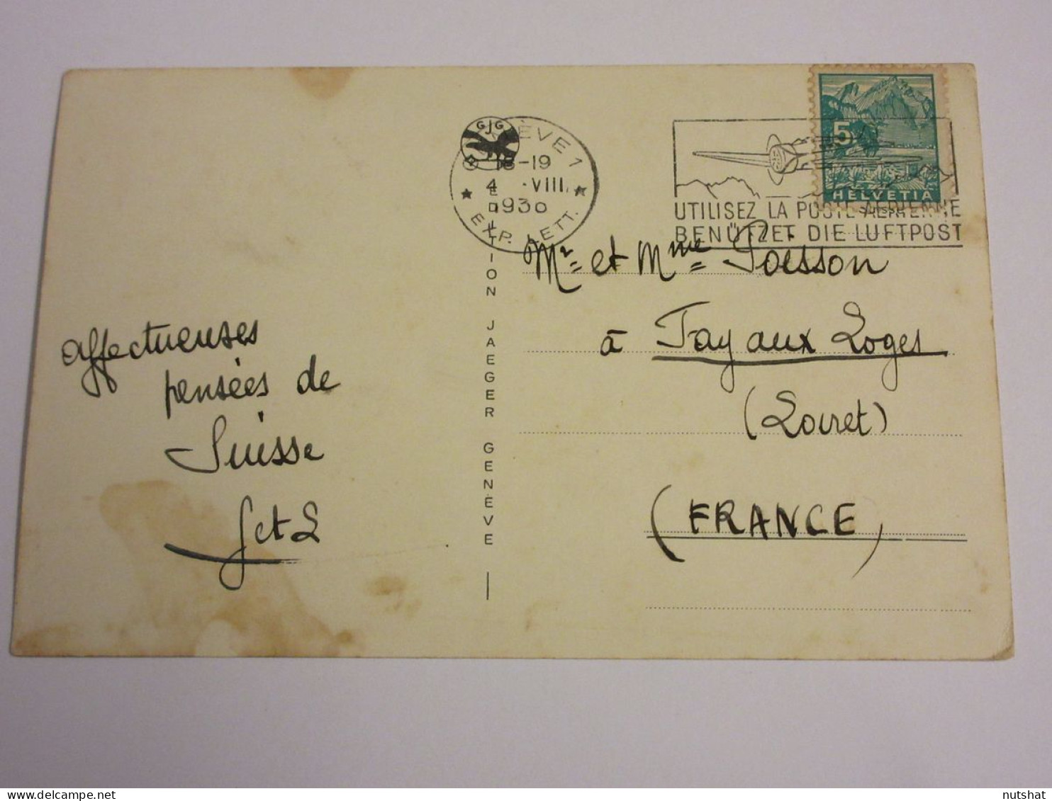 CP CARTE POSTALE SUISSE GENEVE La RADE Et Le MONT BLANC - Ecrite En 1936 - Other & Unclassified