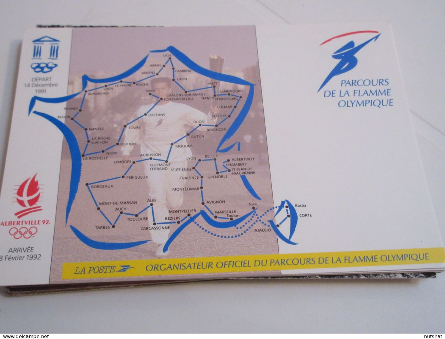 CP CARTE POSTALE SPORTS JO ALBERTVILLE 1992 PARCOURS FLAMME OLYMPIQUE - Vierge - Olympic Games