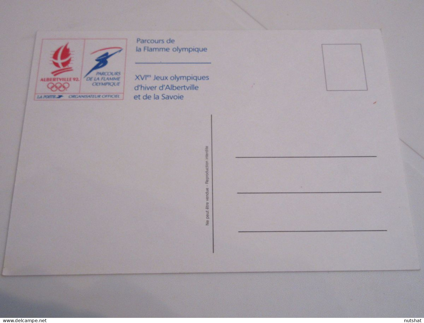 CP CARTE POSTALE SPORTS JO ALBERTVILLE 1992 PARCOURS FLAMME OLYMPIQUE - Vierge - Olympic Games