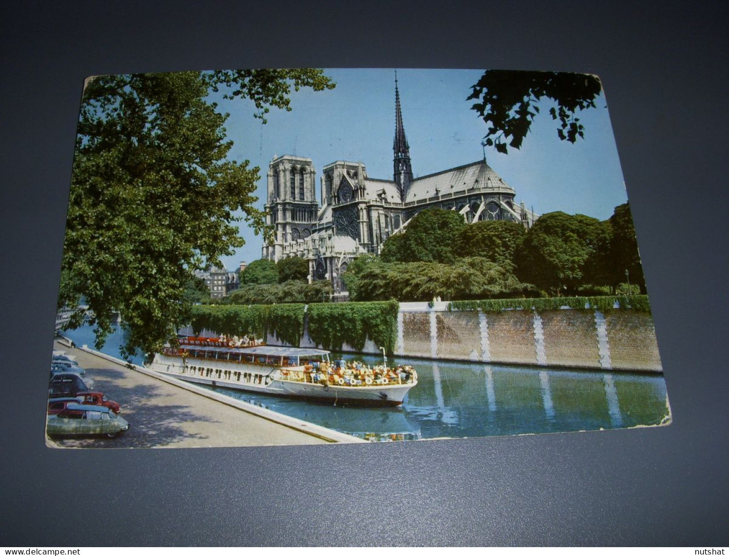 CP CARTE POSTALE SEINE PARIS CATHEDRALE NOTRE DAME Et BATEAU MOUCHE Ecrite En 64 - Notre-Dame De Paris