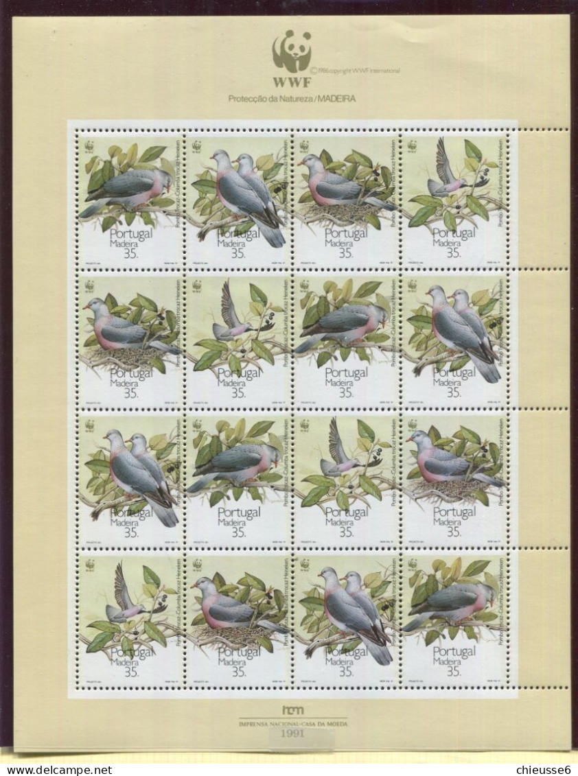Madere ** N° 150 à 153 En Feuille - Oiseaux : Le Pigeon Trocaz - Madeira