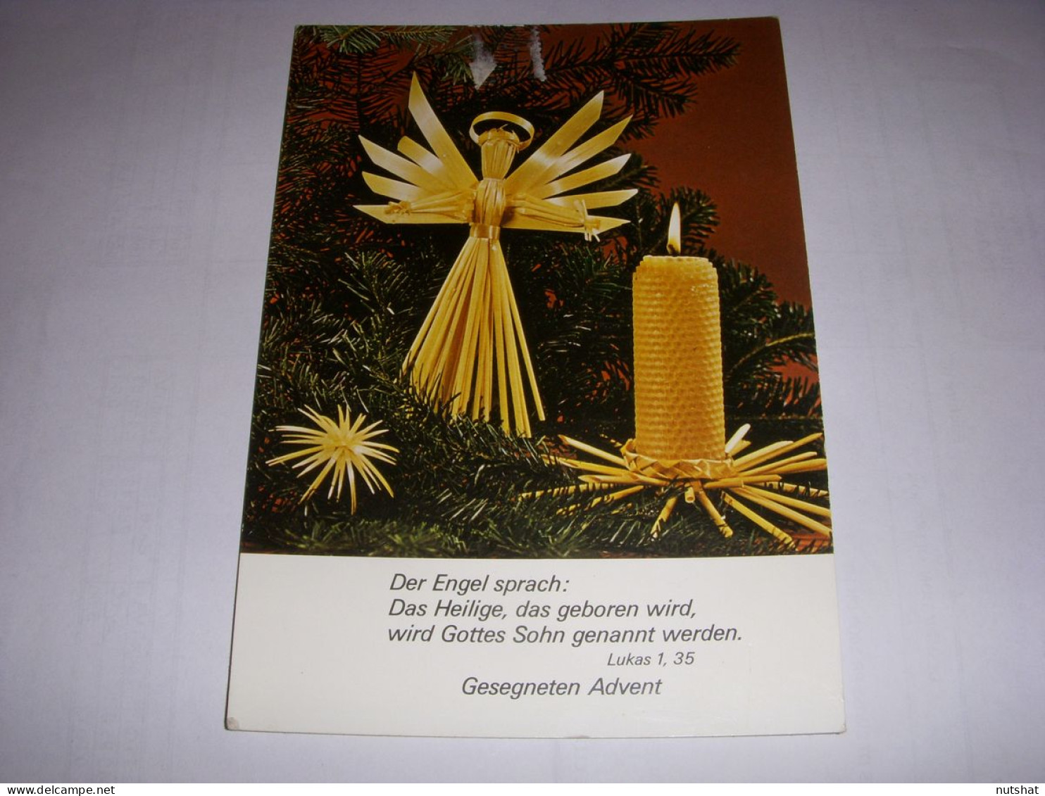 CP CARTE POSTALE RELIGIEUSE CHANDELLE L'Ange A Parle (Lukas) - ECRITE - Altri & Non Classificati