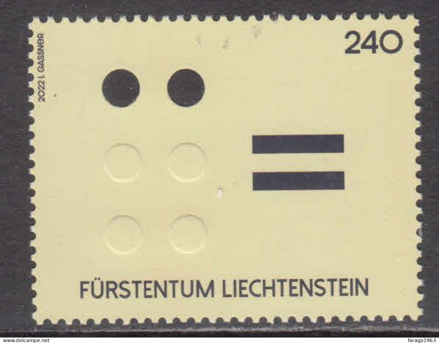 2022 Liechtenstein Equality Equal Rights EMBOSSED CUT OUT Complete Set Of 1 MNH - Unused Stamps