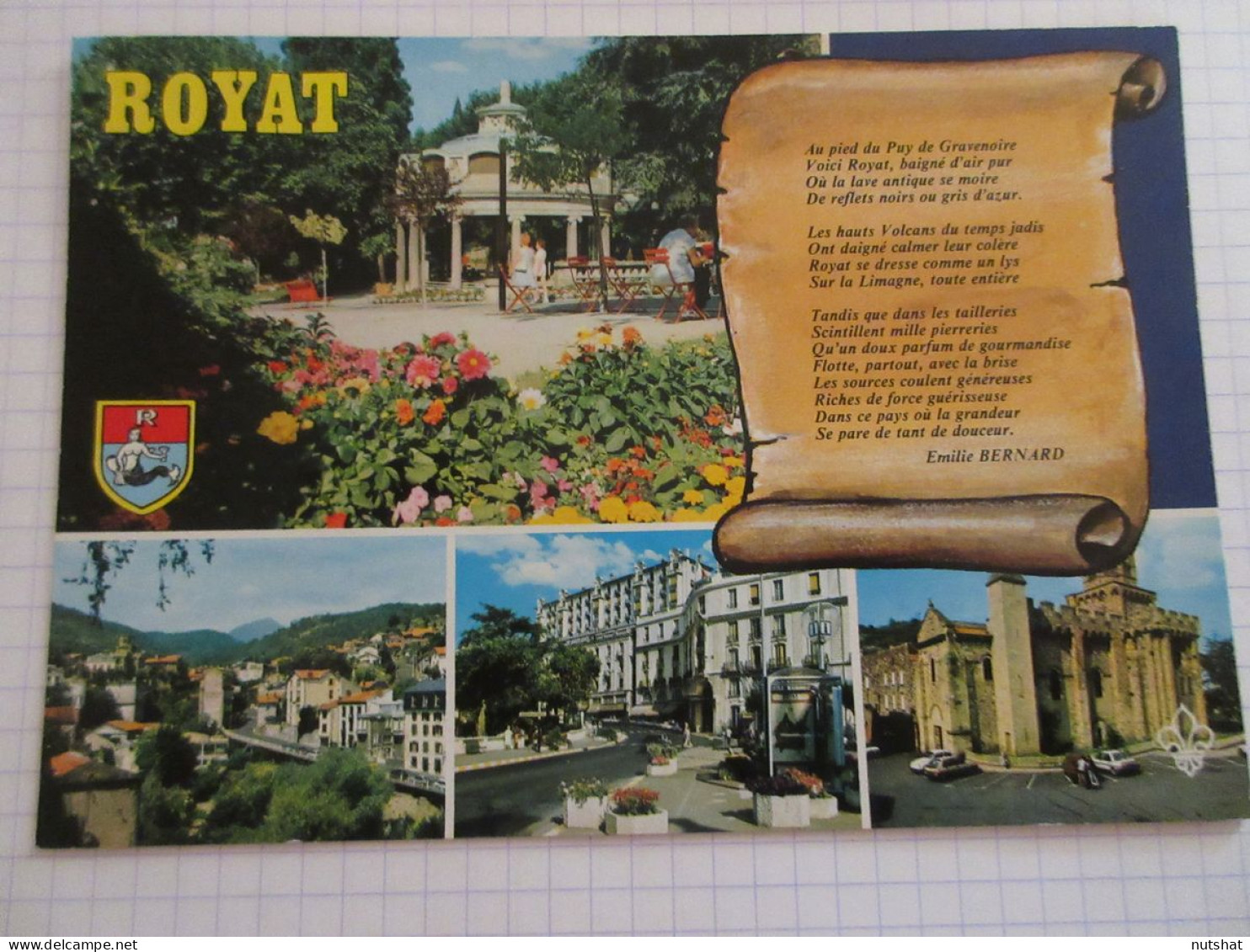 CP CARTE POSTALE PUY De DOME ROYAT SOURCE EUGENIE Bd VASQUEZ EGLISE St LEGER     - Royat