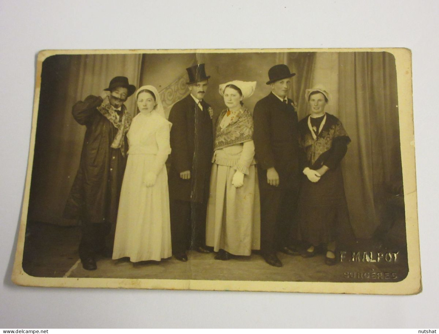 CP CARTE POSTALE PHOTO Francis MALPOT De SURGERES TROIS COUPLES - Une Pliure - Other & Unclassified