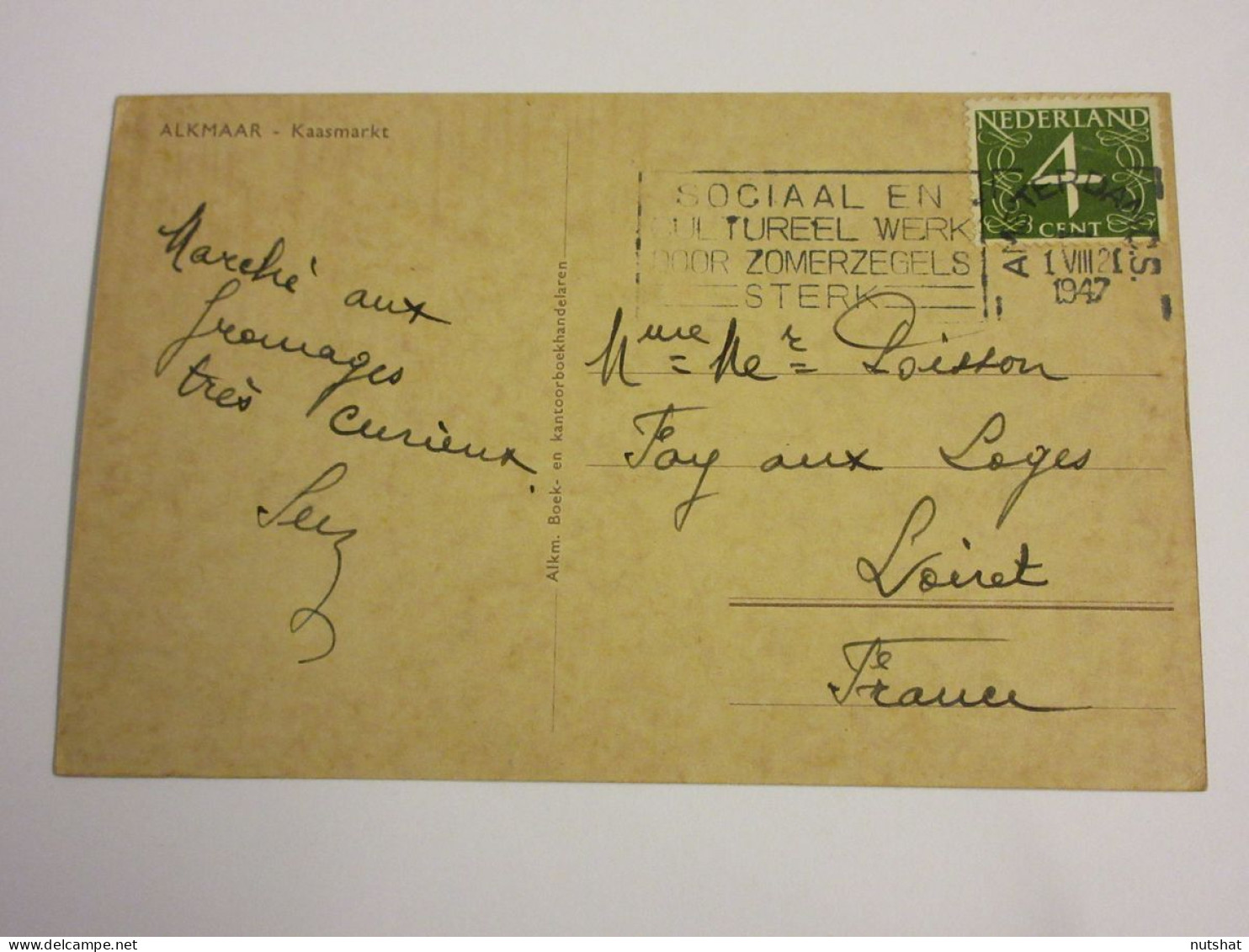 CP CARTE POSTALE PAYS-BAS ALKMAAR Le MARCHE Aux FROMAGES - Ecrite En 1947 - Other & Unclassified