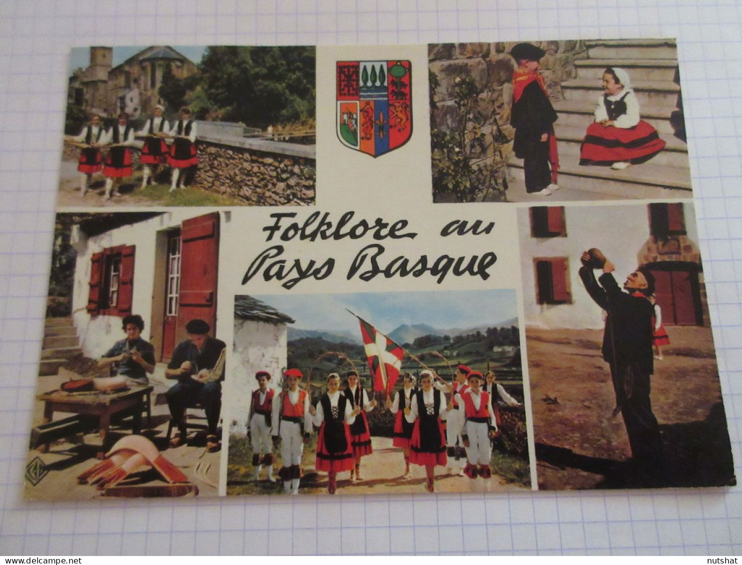 CP CARTE POSTALE PAYS BASQUE DANSES FOLKLORIQUES VUES DIVERSES- Ecrite En 1974   - Midi-Pyrénées