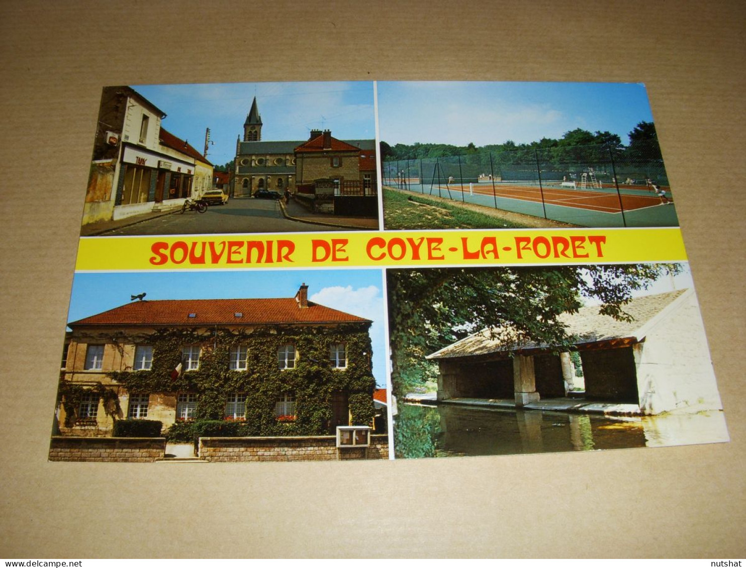 CP CARTE POSTALE OISE COYE La FORET TENNIS LAVOIR MAIRIE GRANDE RUE - VIERGE - Autres & Non Classés