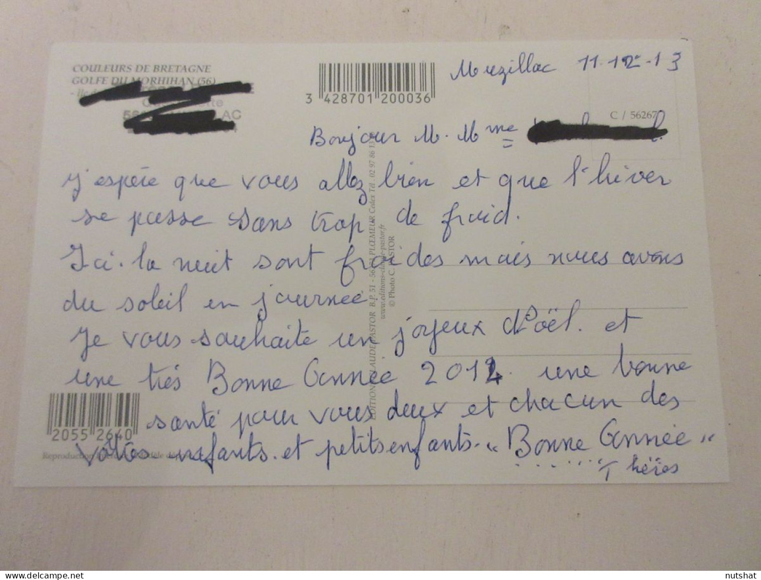 CP CARTE POSTALE MORBIHAN CHAPELLE Sur Une ILE - Ecrite En 2013 - Autres & Non Classés