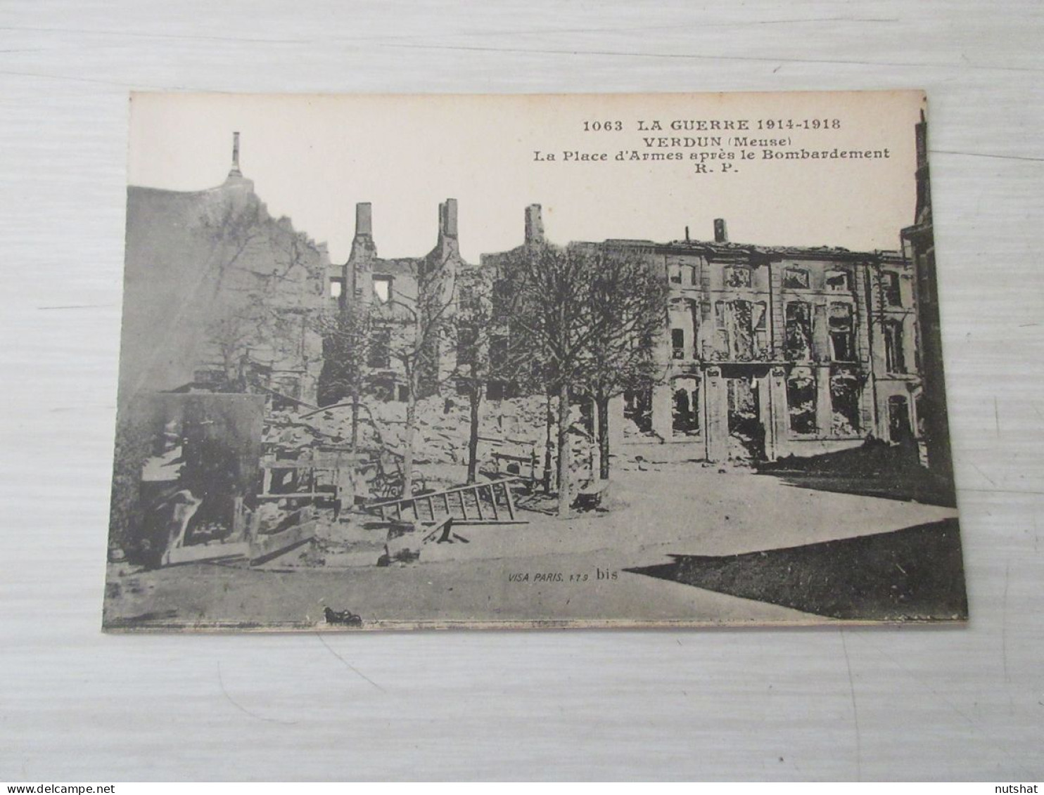 CP CARTE POSTALE MEUSE VERDUN 14-18 La PLACE D'ARMES APRES BOMBARDEMENT- Vierge  - Verdun