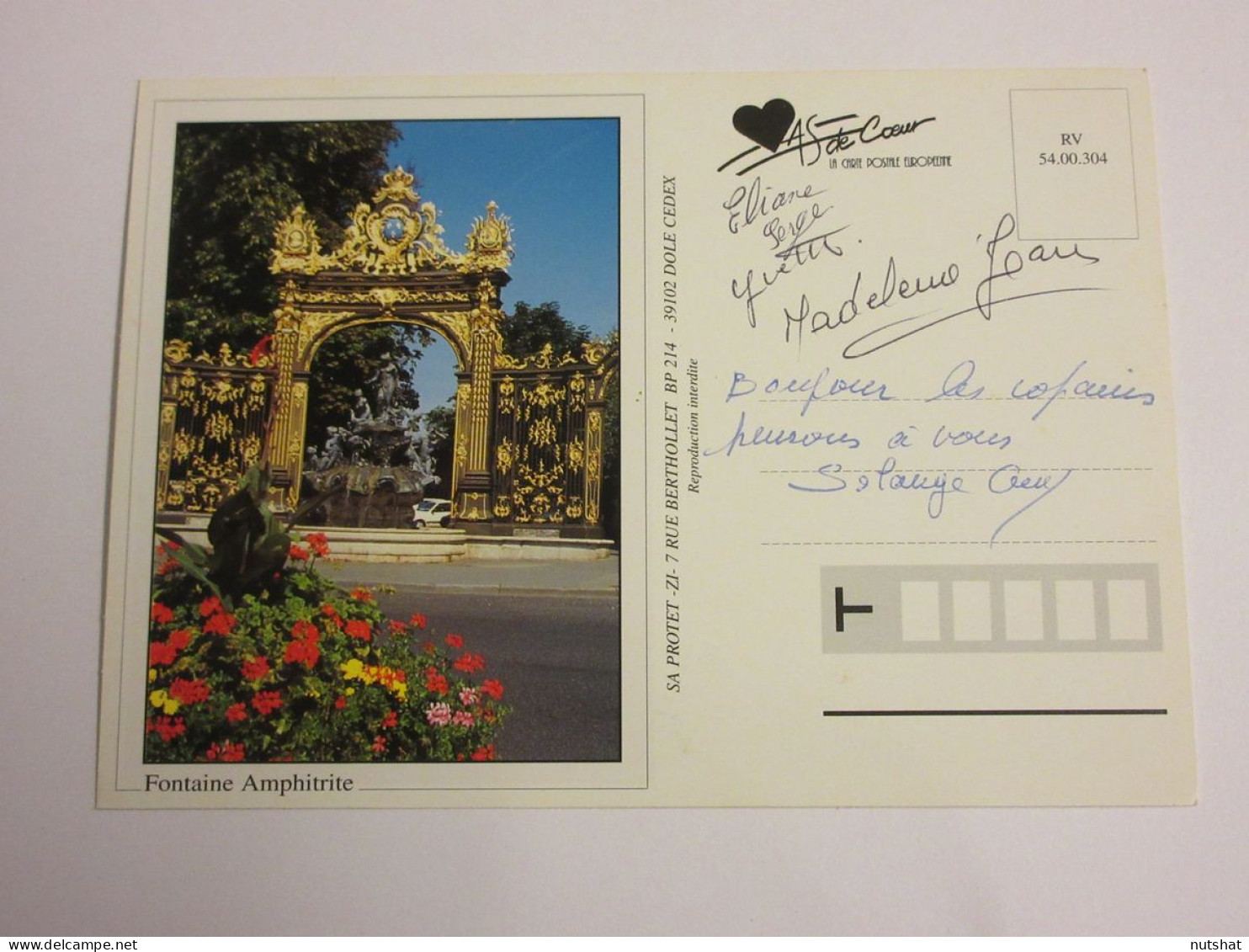 CP CARTE POSTALE MEURTHE Et MOSELLE NANCY PLACE STANISLAS FONTAINE AMPHITRITE    - Nancy