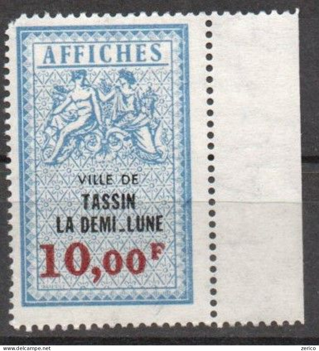 TASSIN LA DEMI LUNE Rhône Taxes Sur Les Affiches Type II Fiscal Fiscaux Affiche Affichage - Stamps