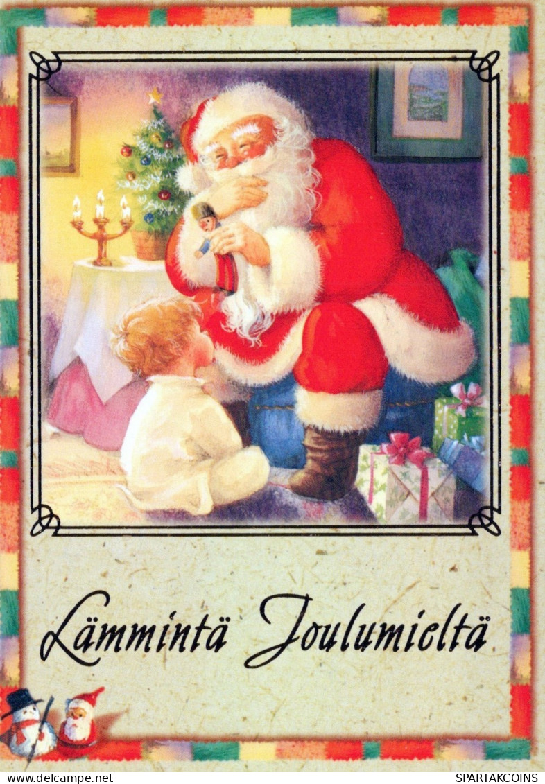 PÈRE NOËL ENFANT NOËL Fêtes Voeux Vintage Carte Postale CPSM #PAK229.FR - Santa Claus