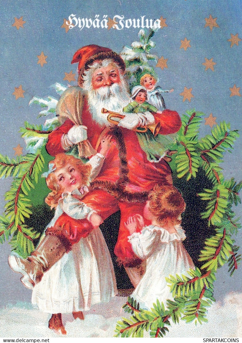 PÈRE NOËL ENFANT NOËL Fêtes Voeux Vintage Carte Postale CPSM #PAK307.FR - Santa Claus