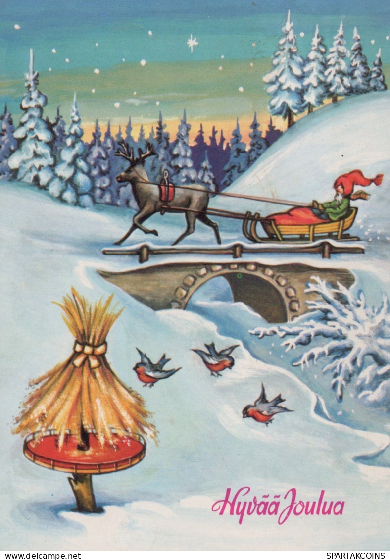 PÈRE NOËL NOËL Fêtes Voeux Vintage Carte Postale CPSM #PAJ949.FR - Santa Claus