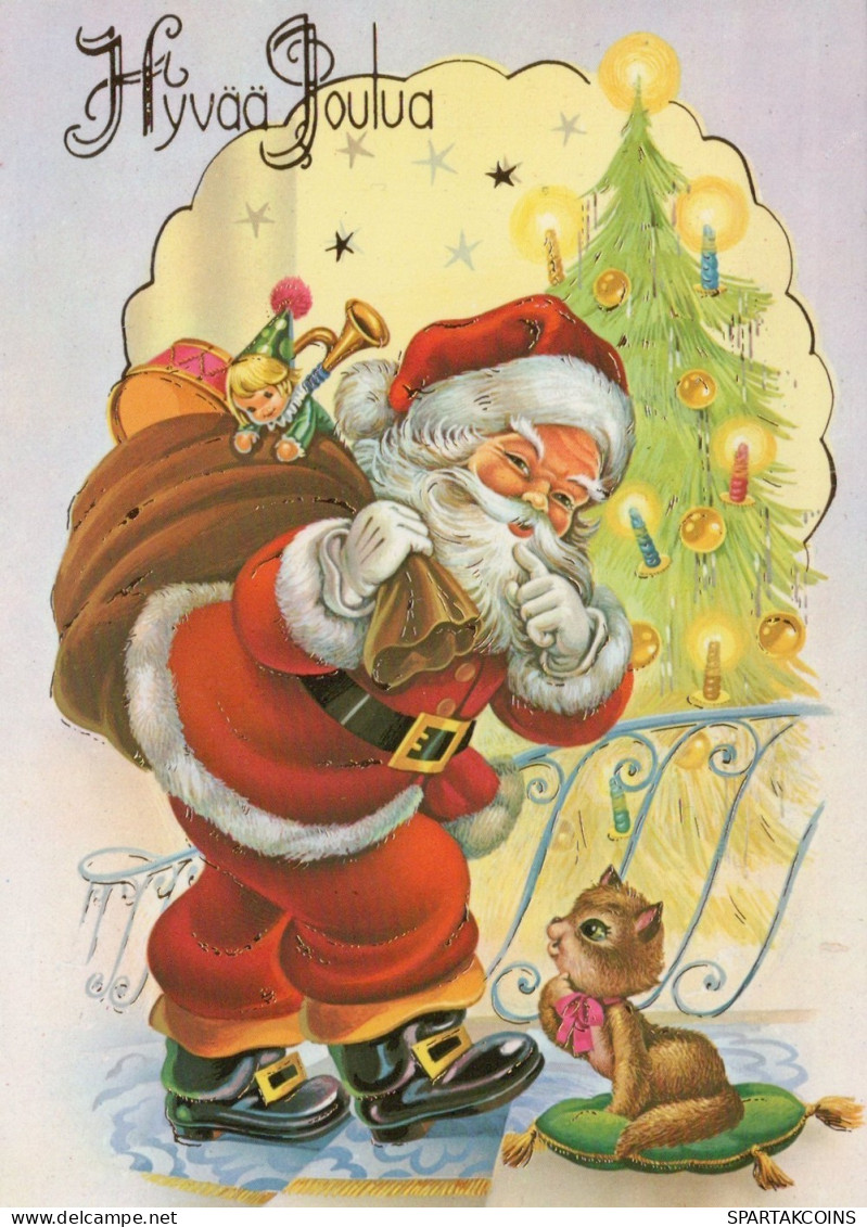 PÈRE NOËL NOËL Fêtes Voeux Vintage Carte Postale CPSM #PAJ600.FR - Santa Claus