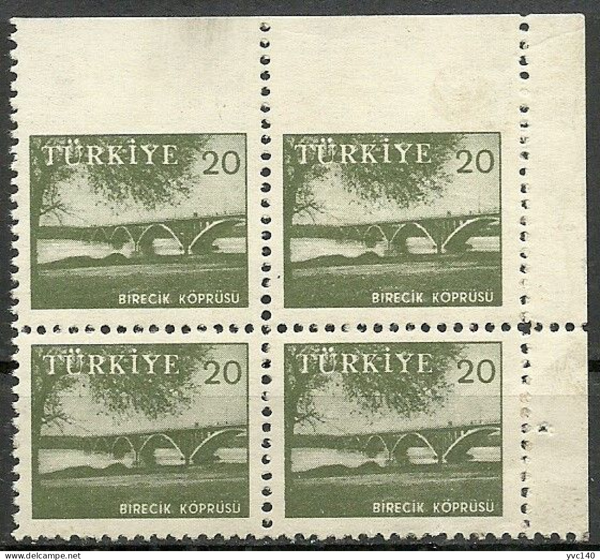 Turkey; 1959 Pictorial Postage Stamp 20 K. ERROR "Imperf. Edge" - Ungebraucht