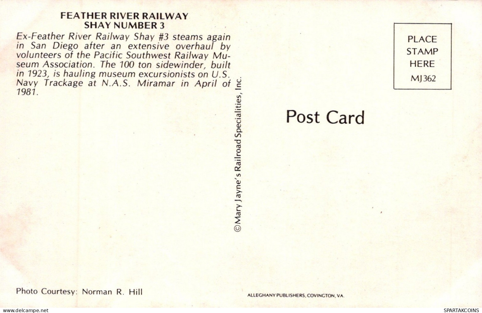 Transport FERROVIAIRE Vintage Carte Postale CPSMF #PAA556.FR - Trains
