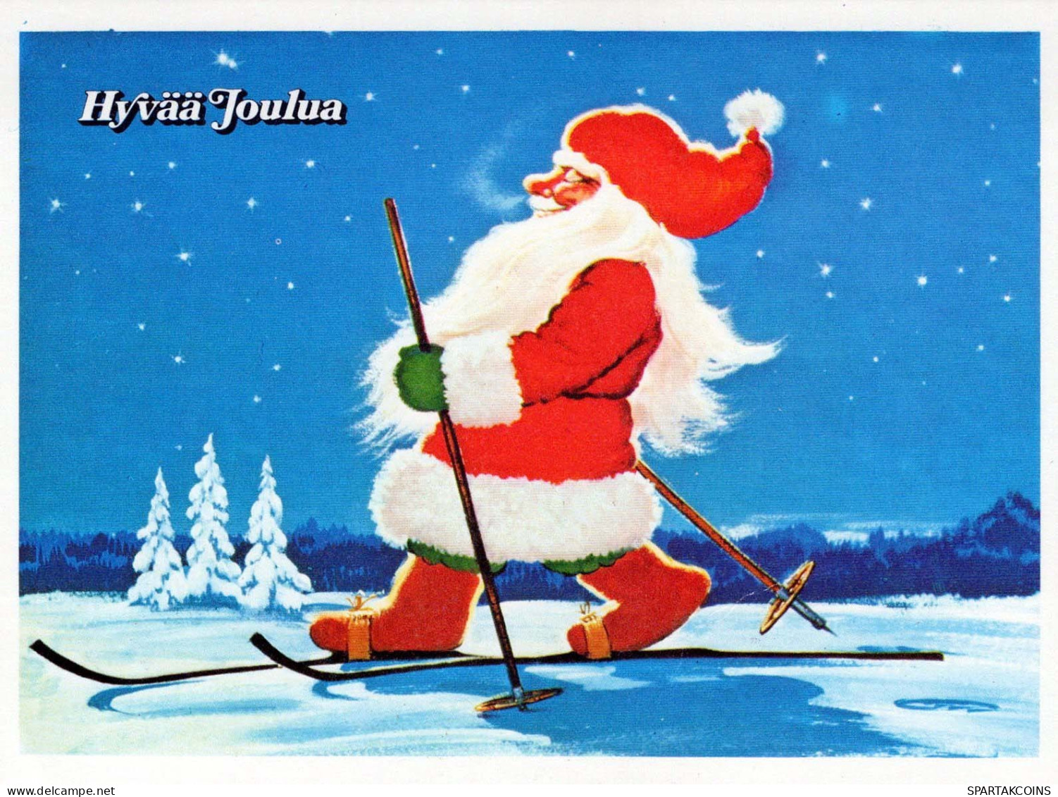 PAPÁ NOEL Feliz Año Navidad Vintage Tarjeta Postal CPSMPF #PKG347.ES - Kerstman