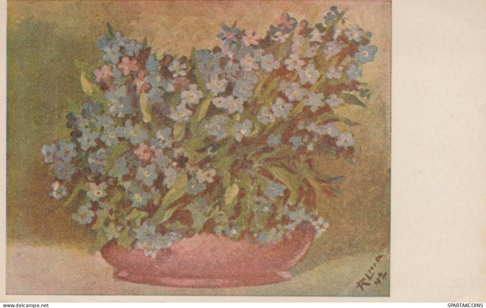 FLORES Vintage Tarjeta Postal CPSMPF #PKG044.ES - Flowers
