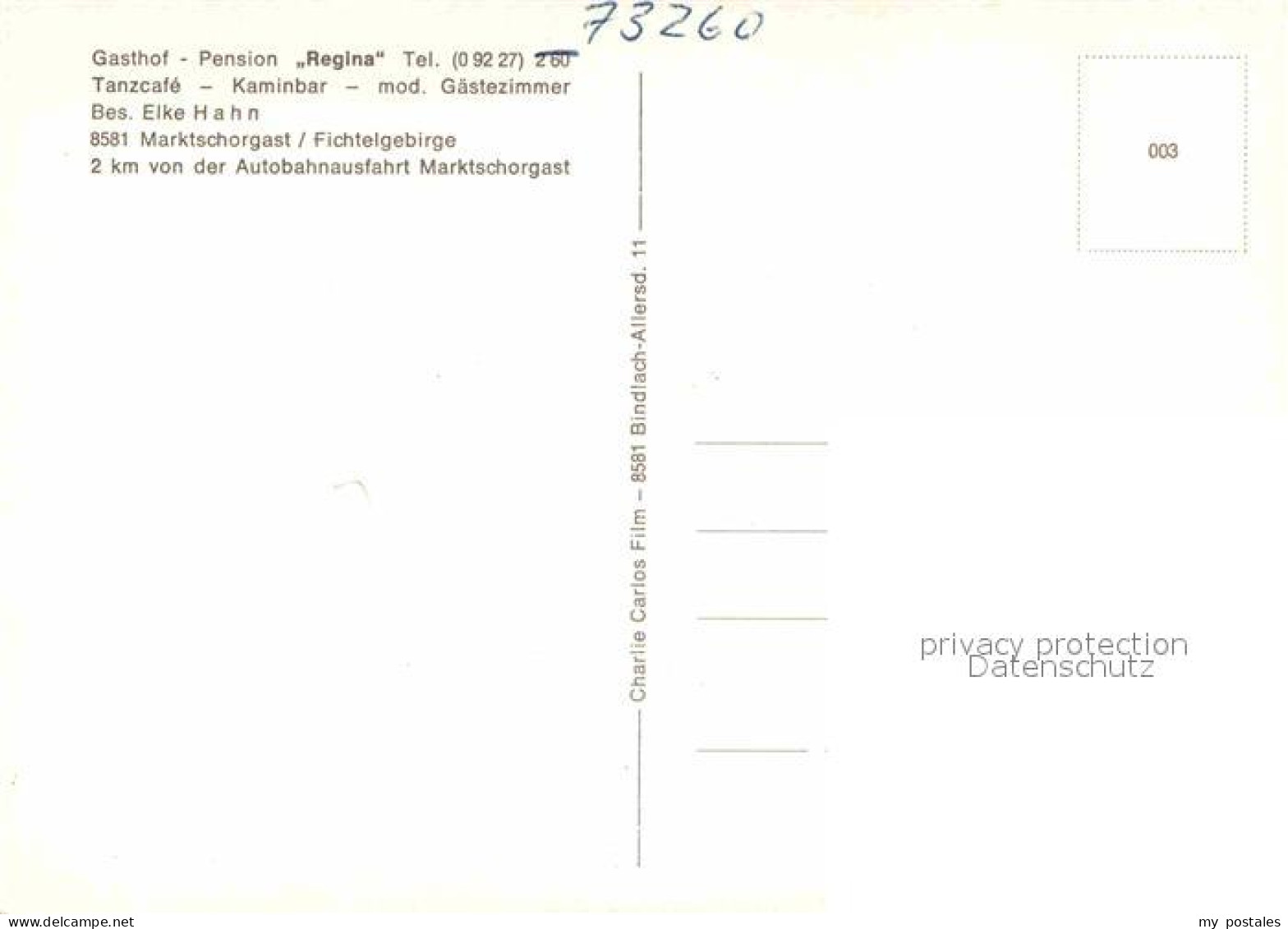 72719228 Marktschorgast Gasthof Pension Regina Im Fichtelgebirge Marktschorgast - Sonstige & Ohne Zuordnung