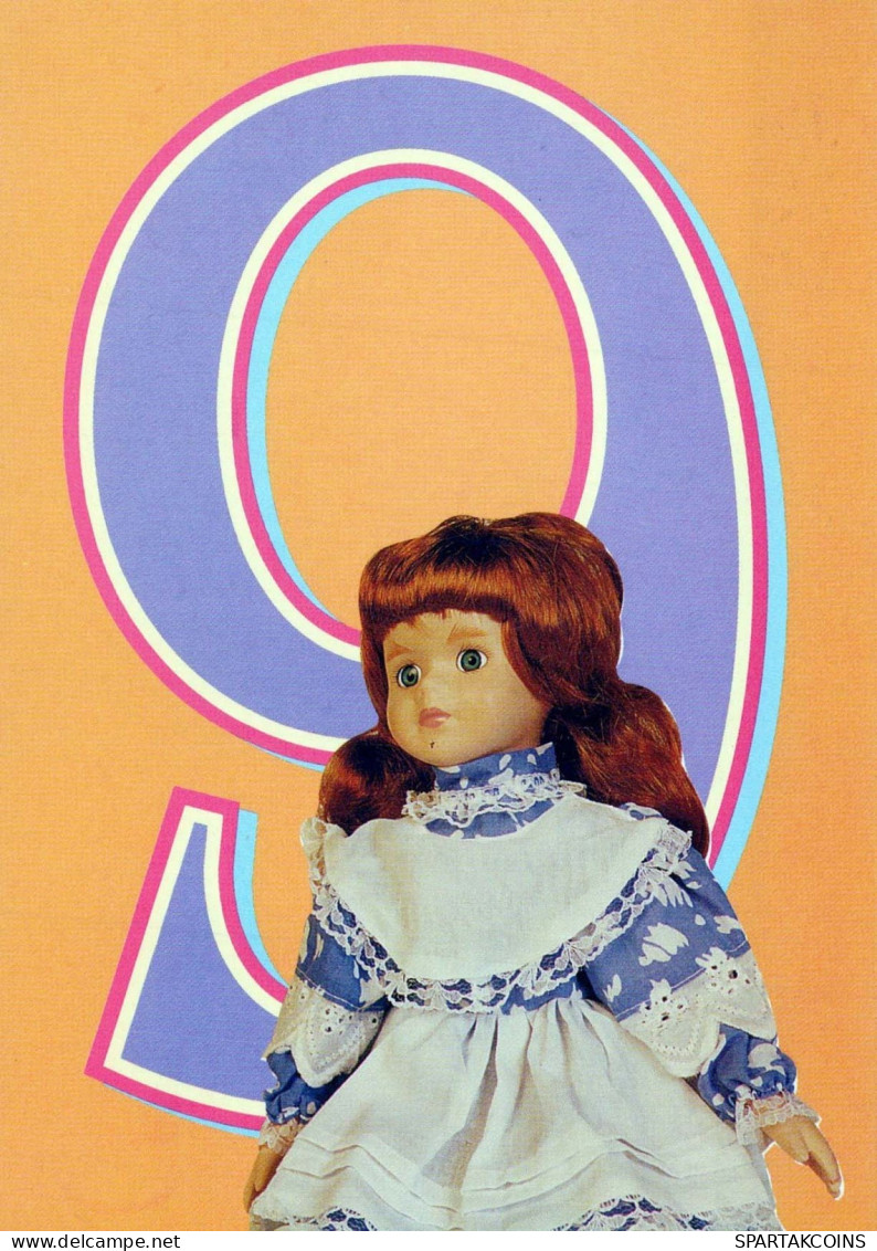 FELIZ CUMPLEAÑOS 9 Año De Edad CHICA NIÑOS Vintage Tarjeta Postal CPSM #PBT869.ES - Geburtstag