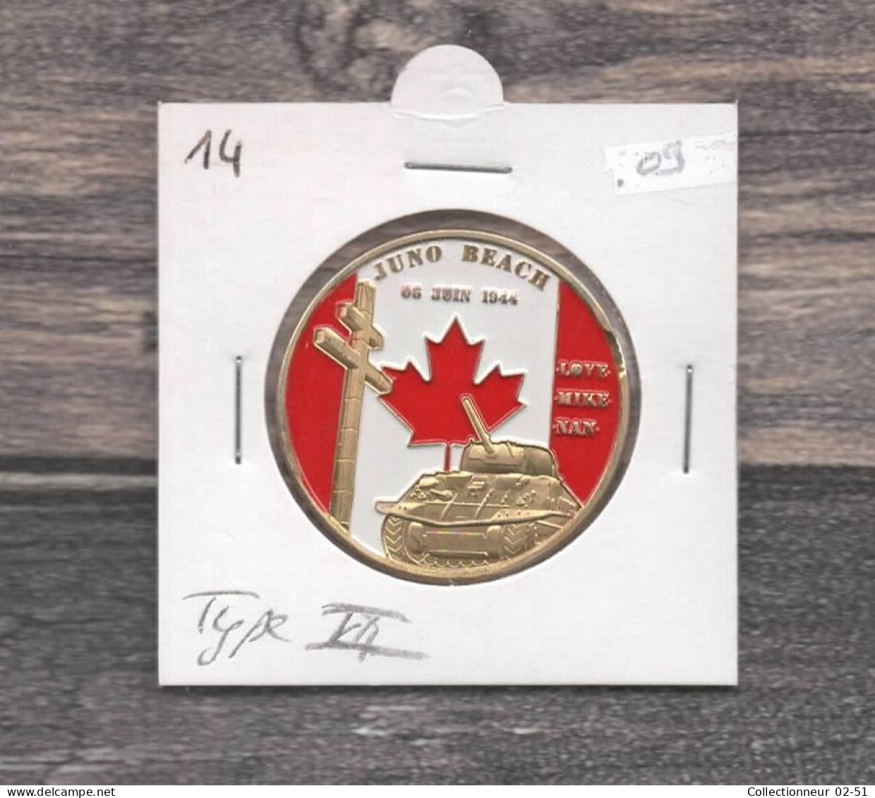 Médaille Souvenirs&Patrimoine : Juno Beach - Version II (couleur Or) - Sonstige & Ohne Zuordnung