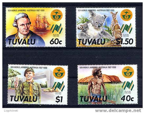 TUVALU 1988, SCOUTS 16th JAMBOREE, 4 Valeurs. R902 - Sonstige & Ohne Zuordnung