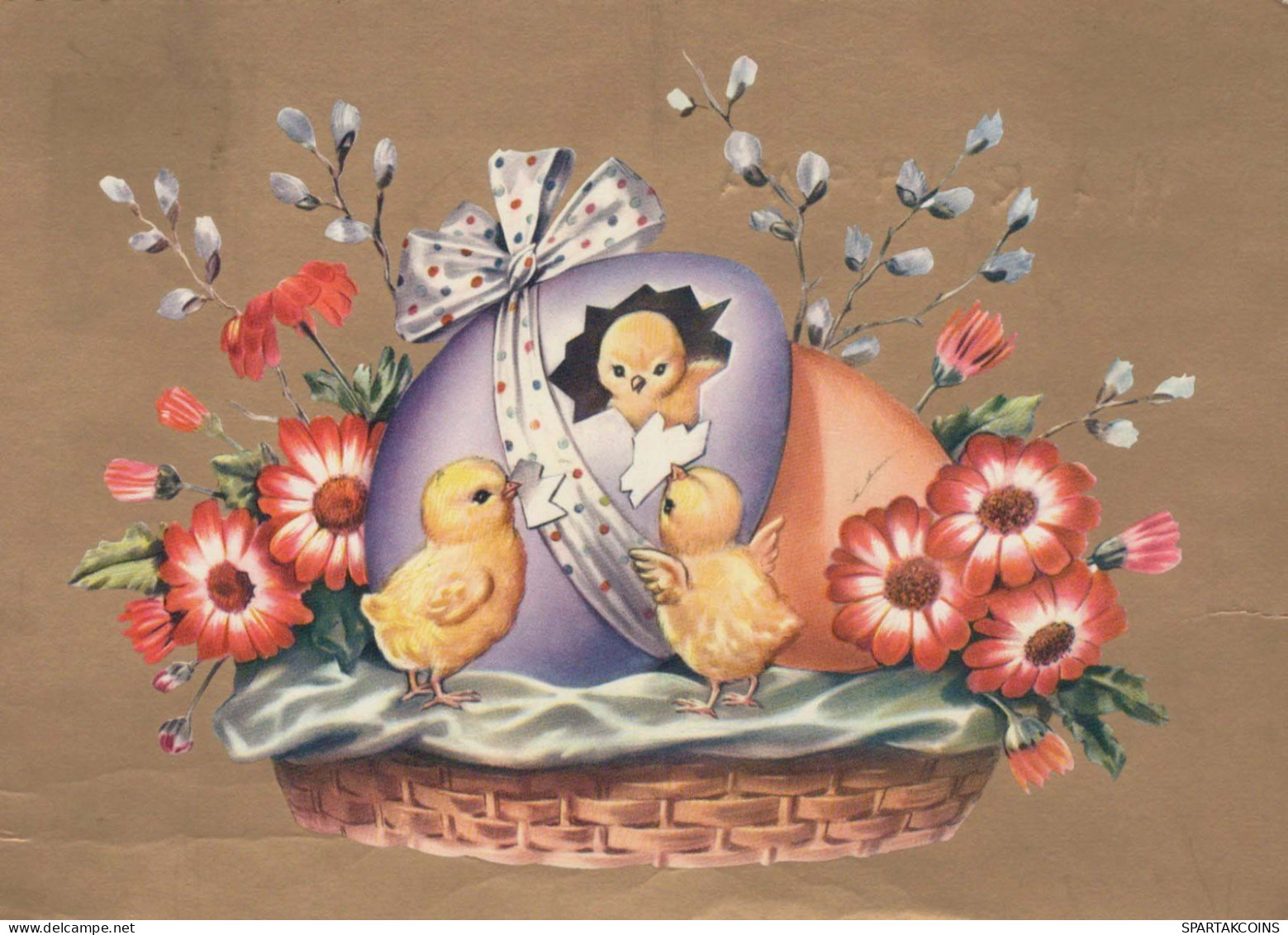 PASCUA POLLO HUEVO Vintage Tarjeta Postal CPSM #PBO923.ES - Ostern