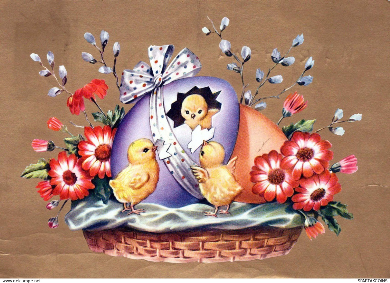 PASCUA POLLO HUEVO Vintage Tarjeta Postal CPSM #PBO923.ES - Easter