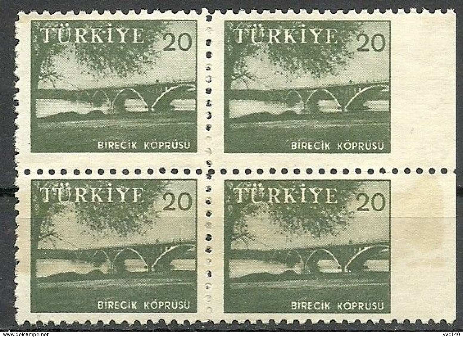 Turkey; 1959 Pictorial Postage Stamp 20 K. ERROR "Imperf. Edge" - Unused Stamps